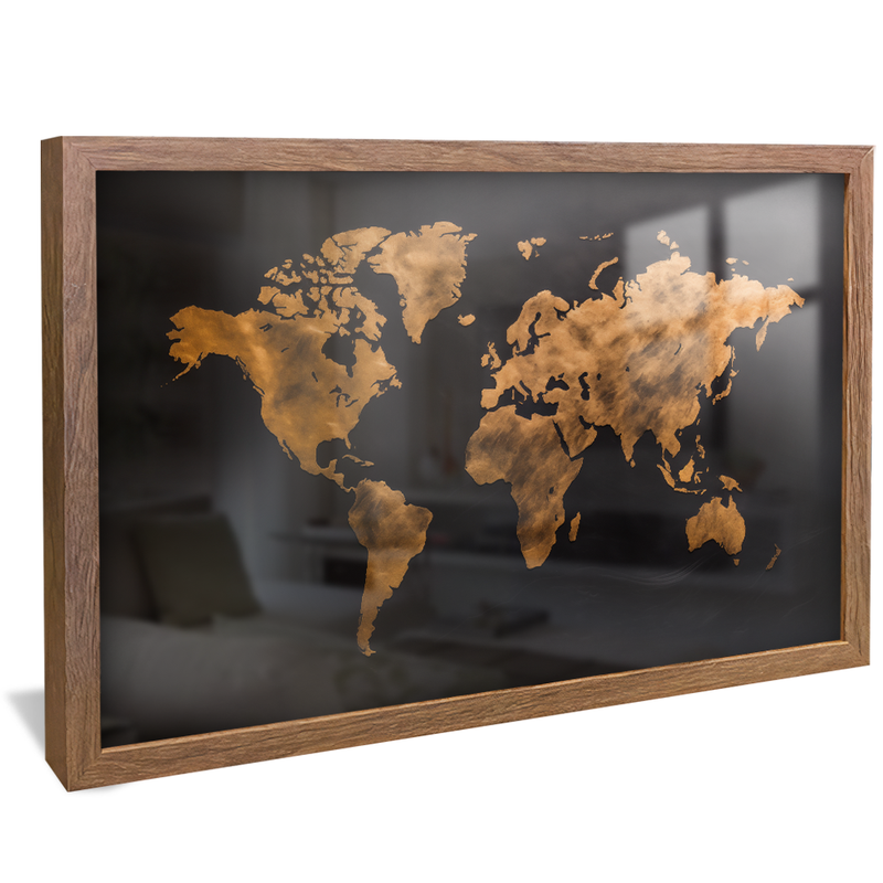 Map Land Black V798 Canvas
