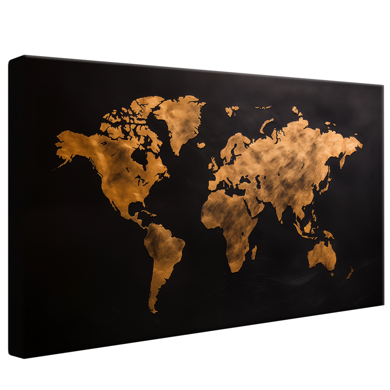 Map Land Black V798 Canvas