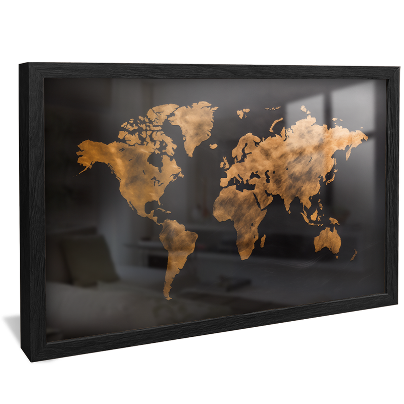 Map Land Black V798 Canvas