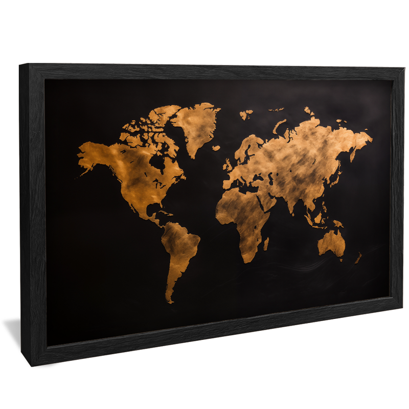 Map Land Black V798 Canvas