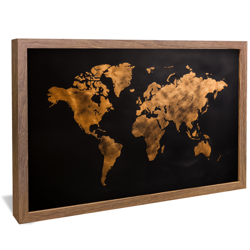 Map Land Black V798 Canvas
