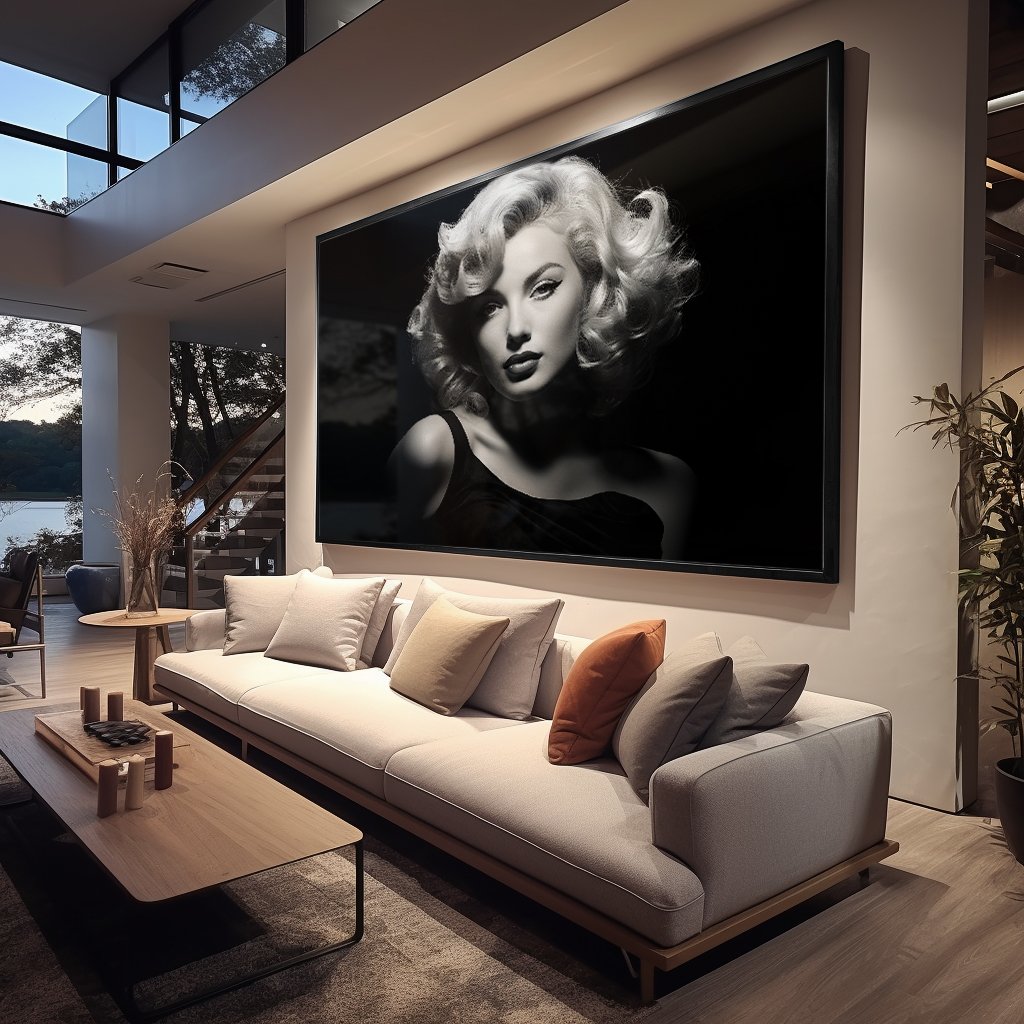 Marilyn Monroe Black and White Canvas