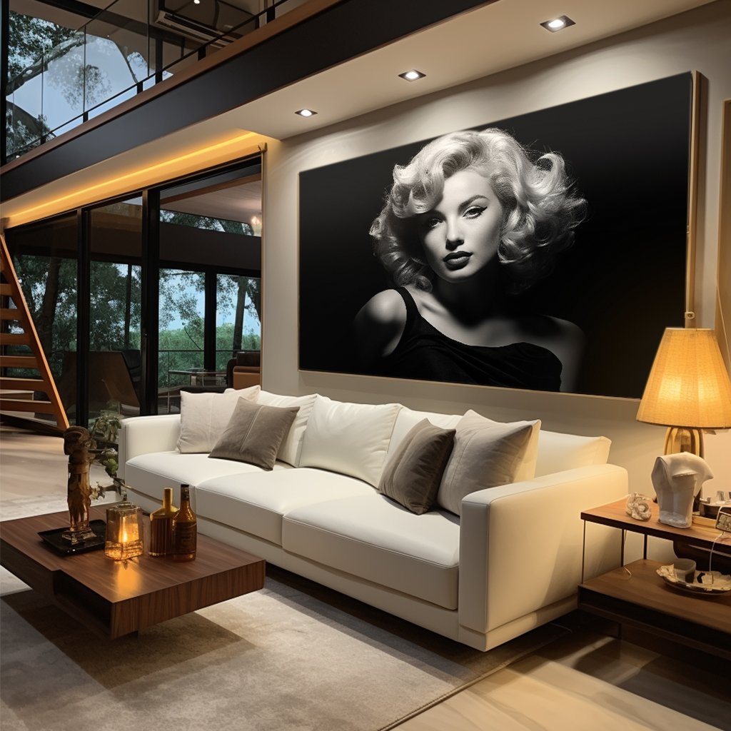 Marilyn Monroe Black and White Canvas