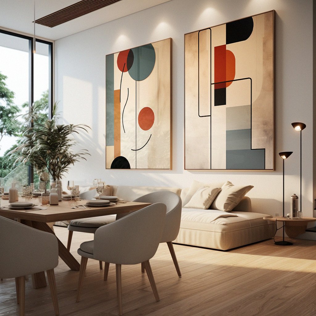 Minimalist Abstract v733 - Set of 2 Canvases