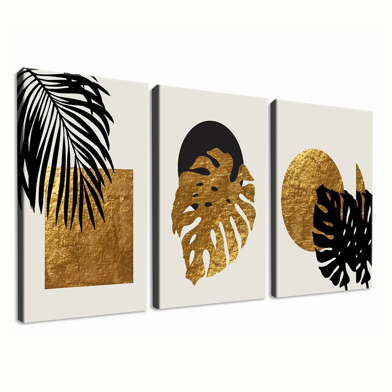 Minimalist Botanical Abstract 3 Screens Canvas