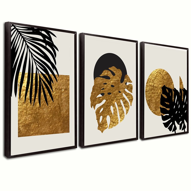 Minimalist Botanical Abstract 3 Screens Canvas