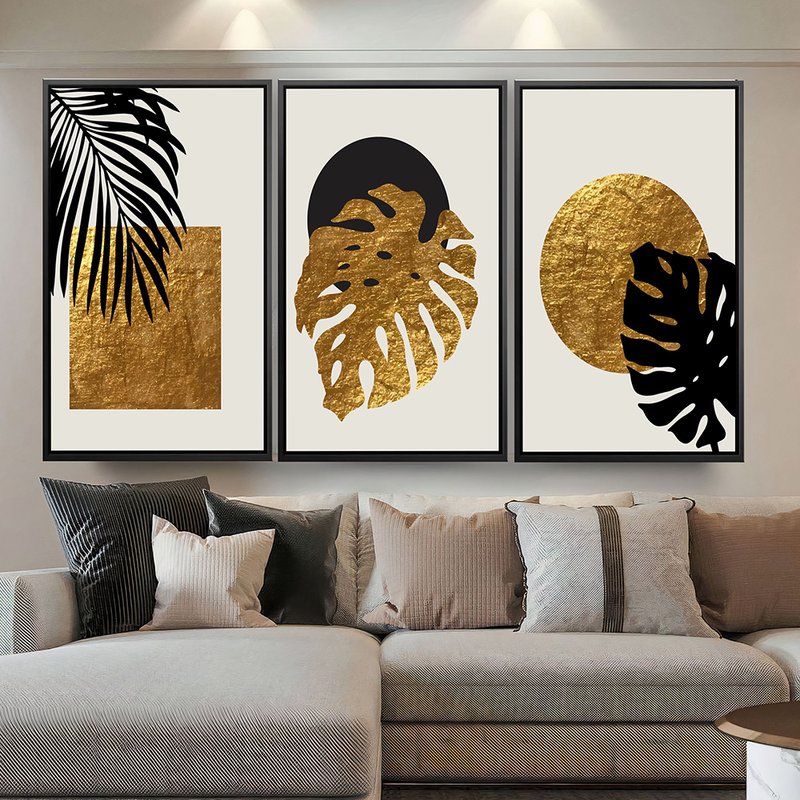 Minimalist Botanical Abstract 3 Screens Canvas