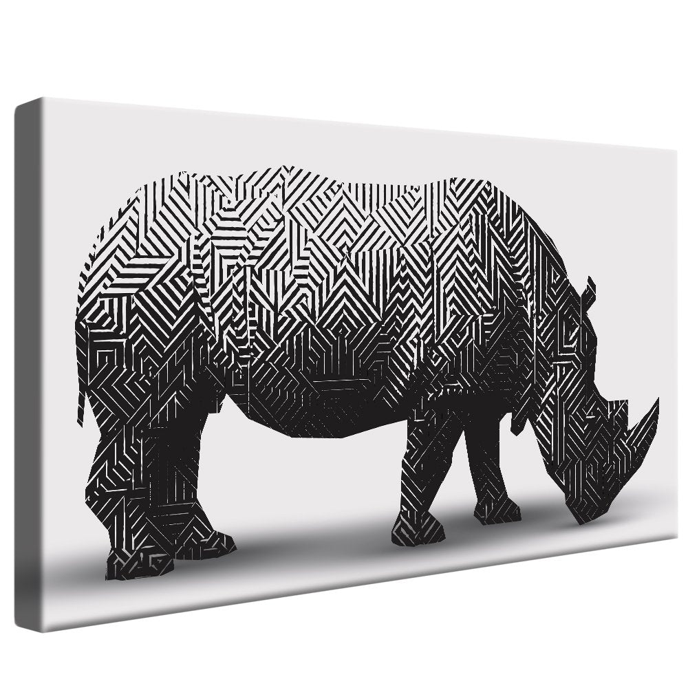 Minimalist Rhinoceros Canvas