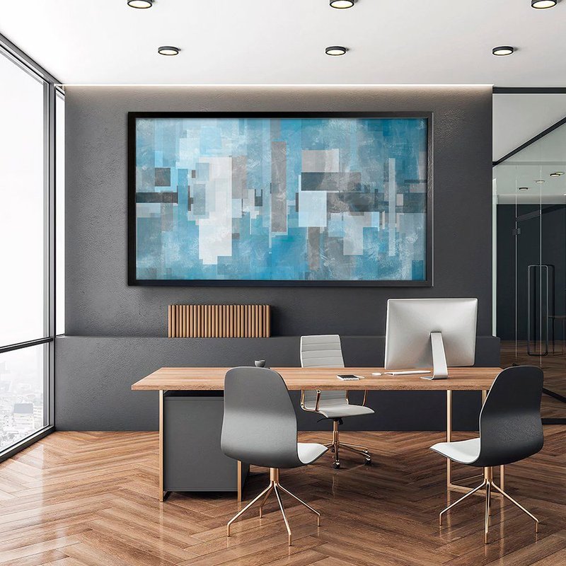 Modern Abstract Clean Blue Canvas