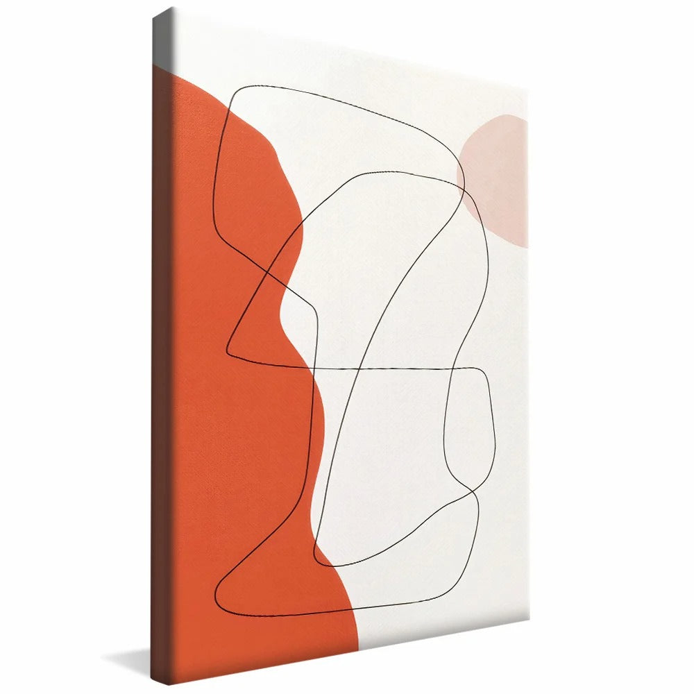 Modern Abstract Orange Lines Canvas