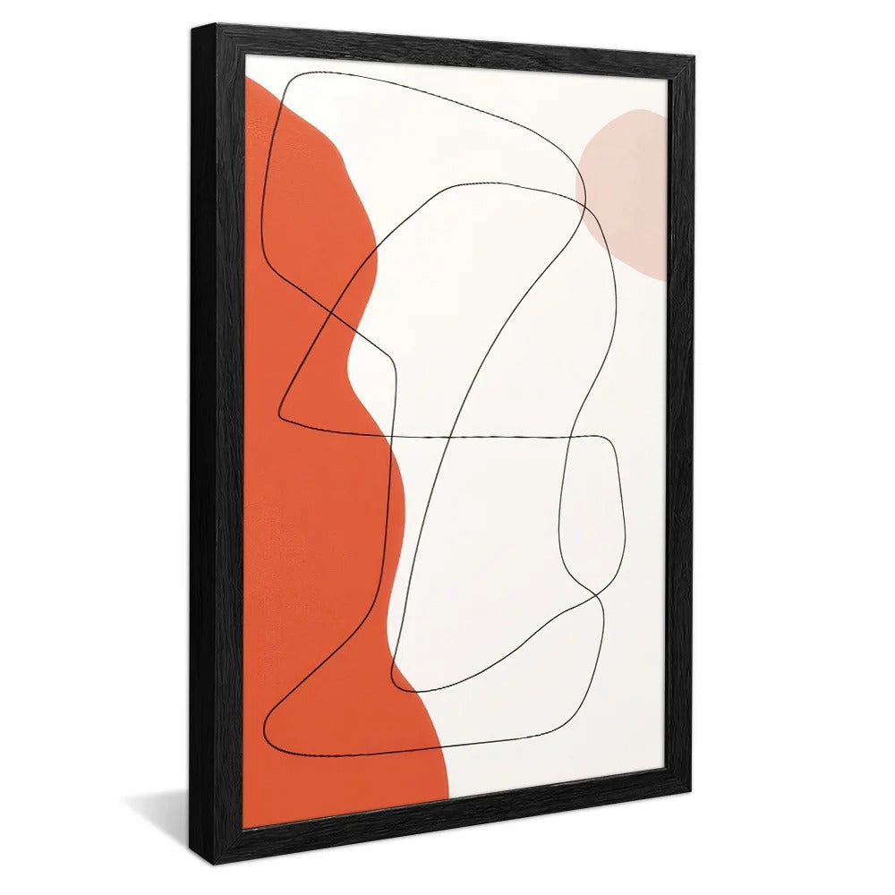 Modern Abstract Orange Lines Canvas