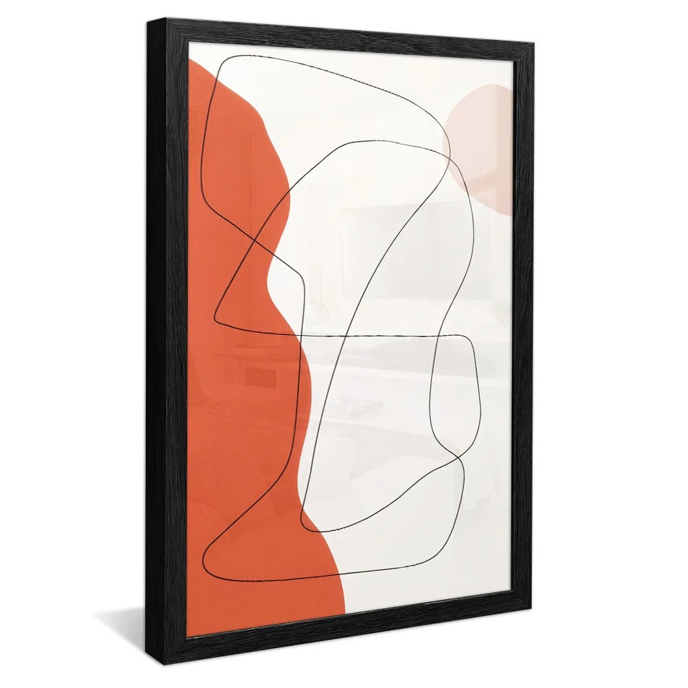 Modern Abstract Orange Lines Canvas