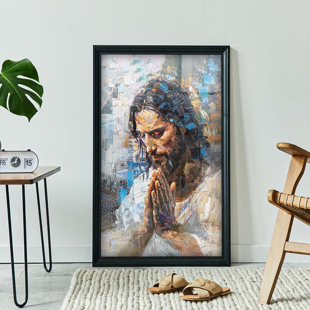 Mosaic Jesus Praying Canvas