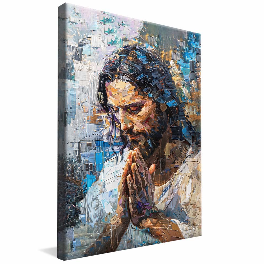 Mosaic Jesus Praying Canvas