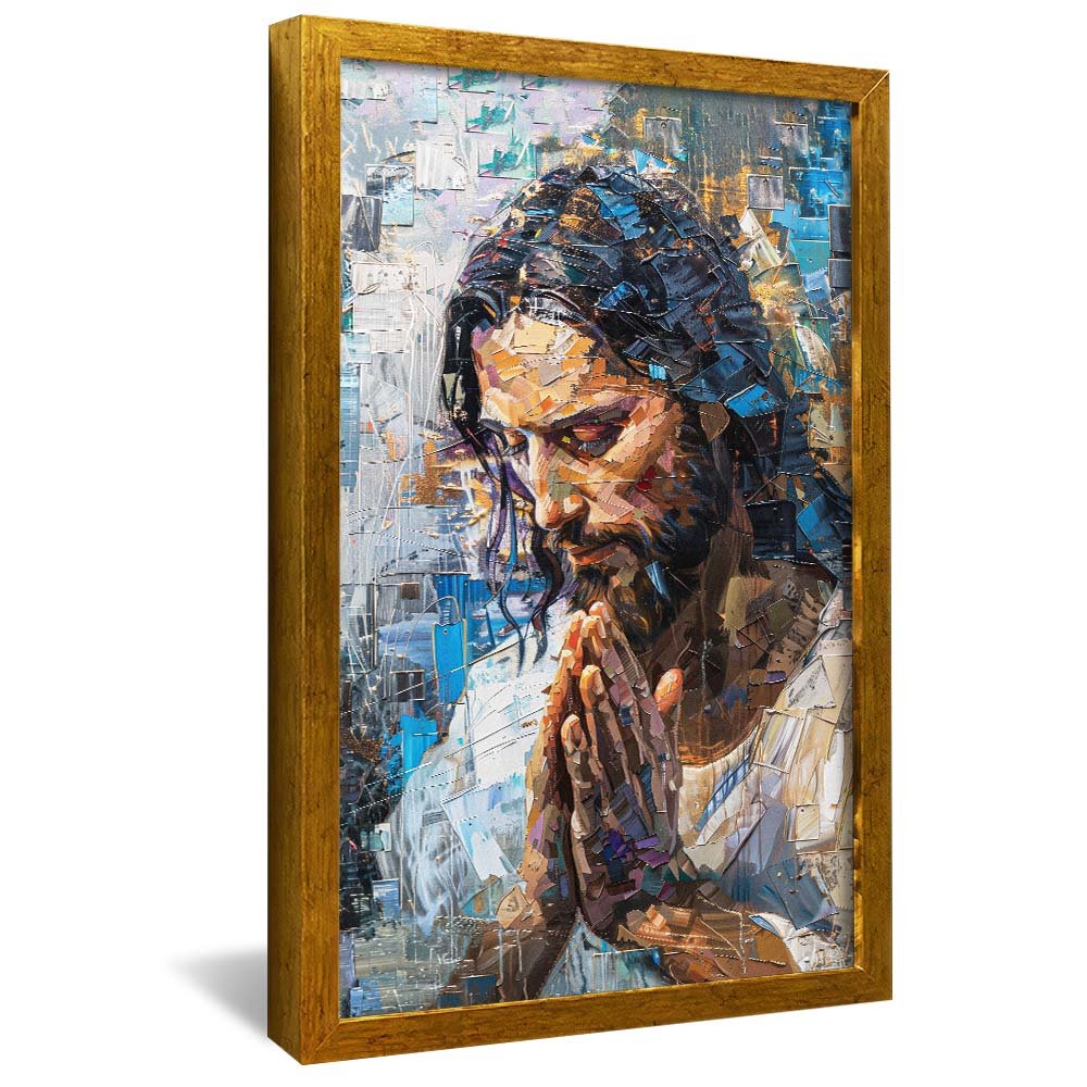 Mosaic Jesus Praying Canvas