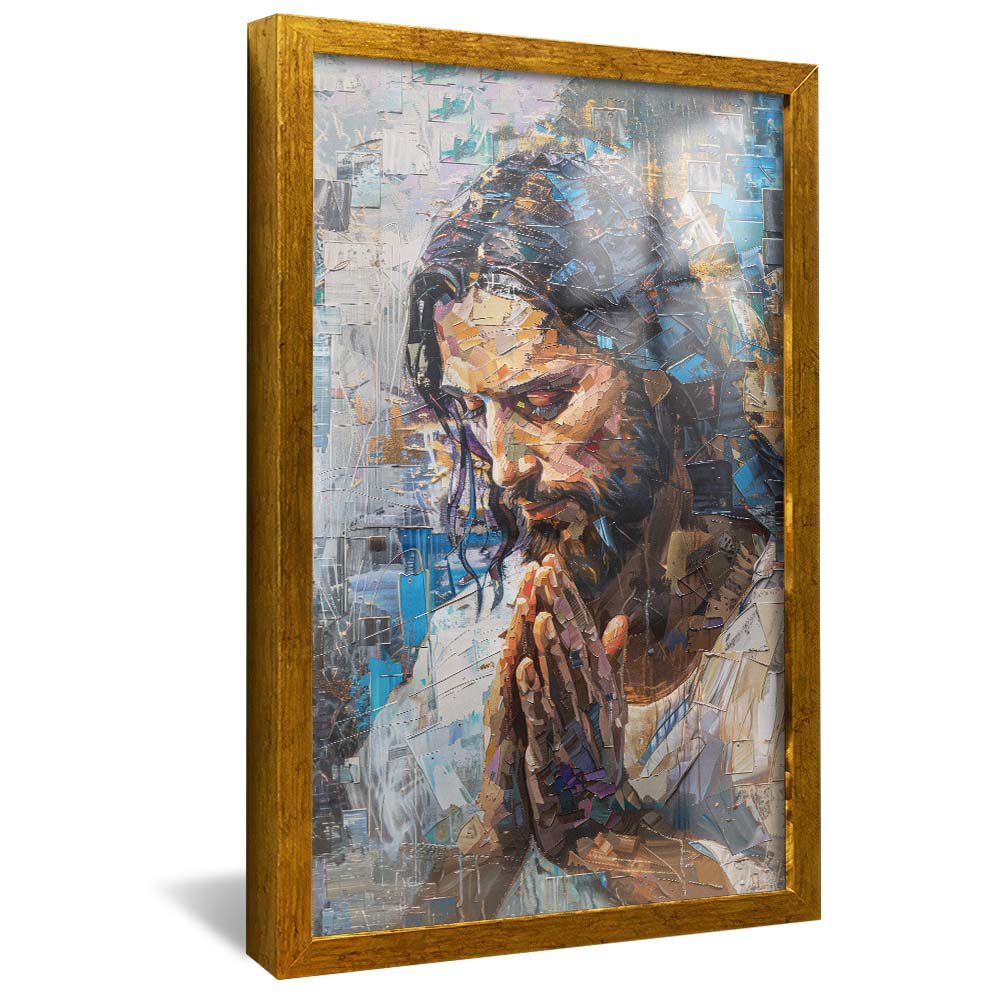 Mosaic Jesus Praying Canvas