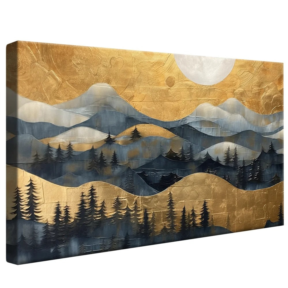 Mountains Waves Abstract Canvas V728