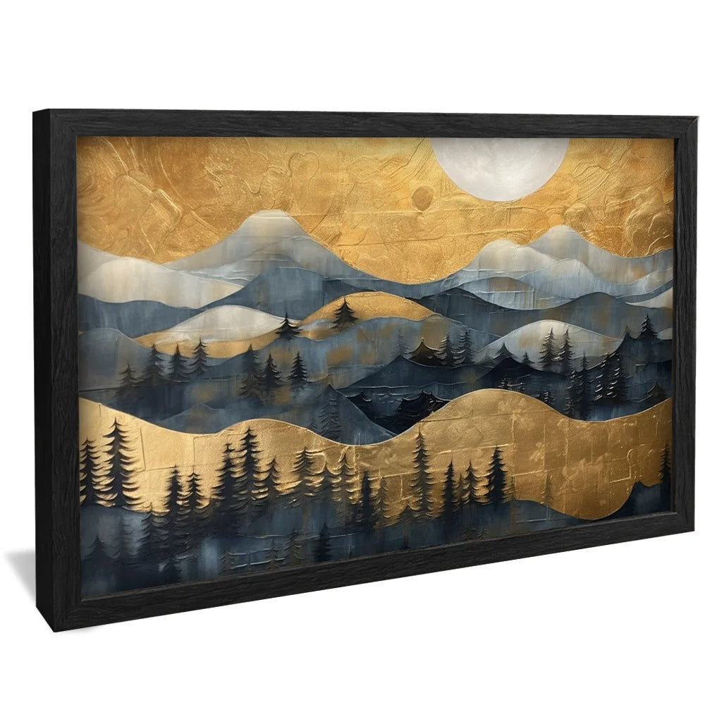 Mountains Waves Abstract Canvas V728