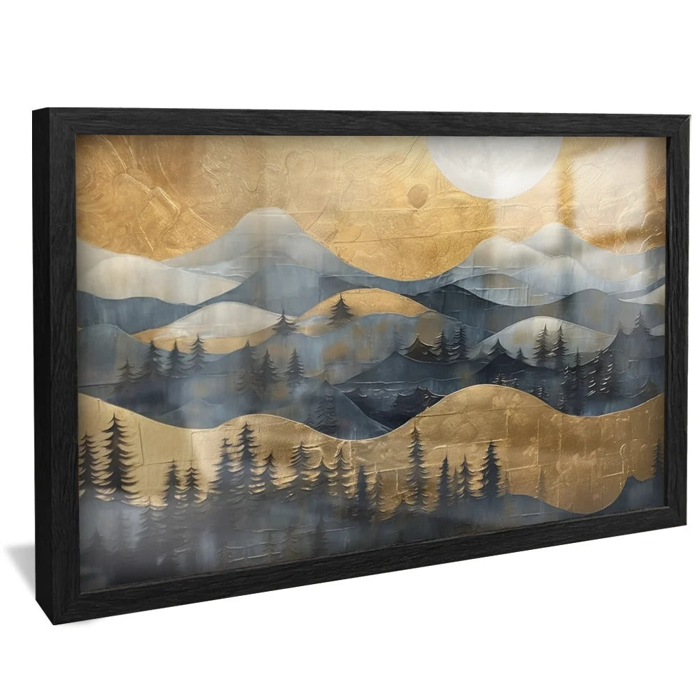 Mountains Waves Abstract Canvas V728