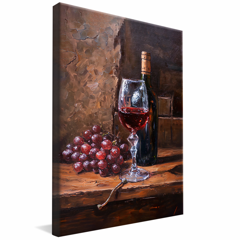 Oil Painting Wine and Glass V1214 Canvas