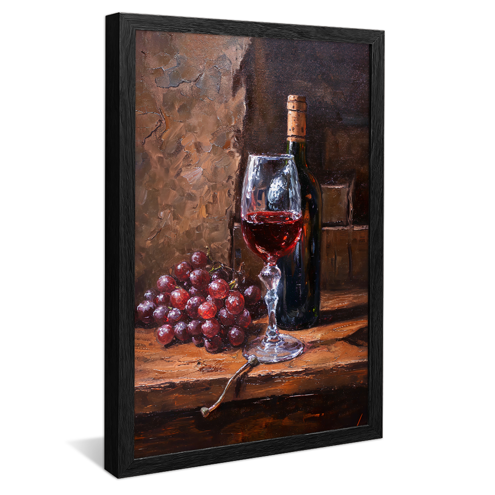 Oil Painting Wine and Glass V1214 Canvas