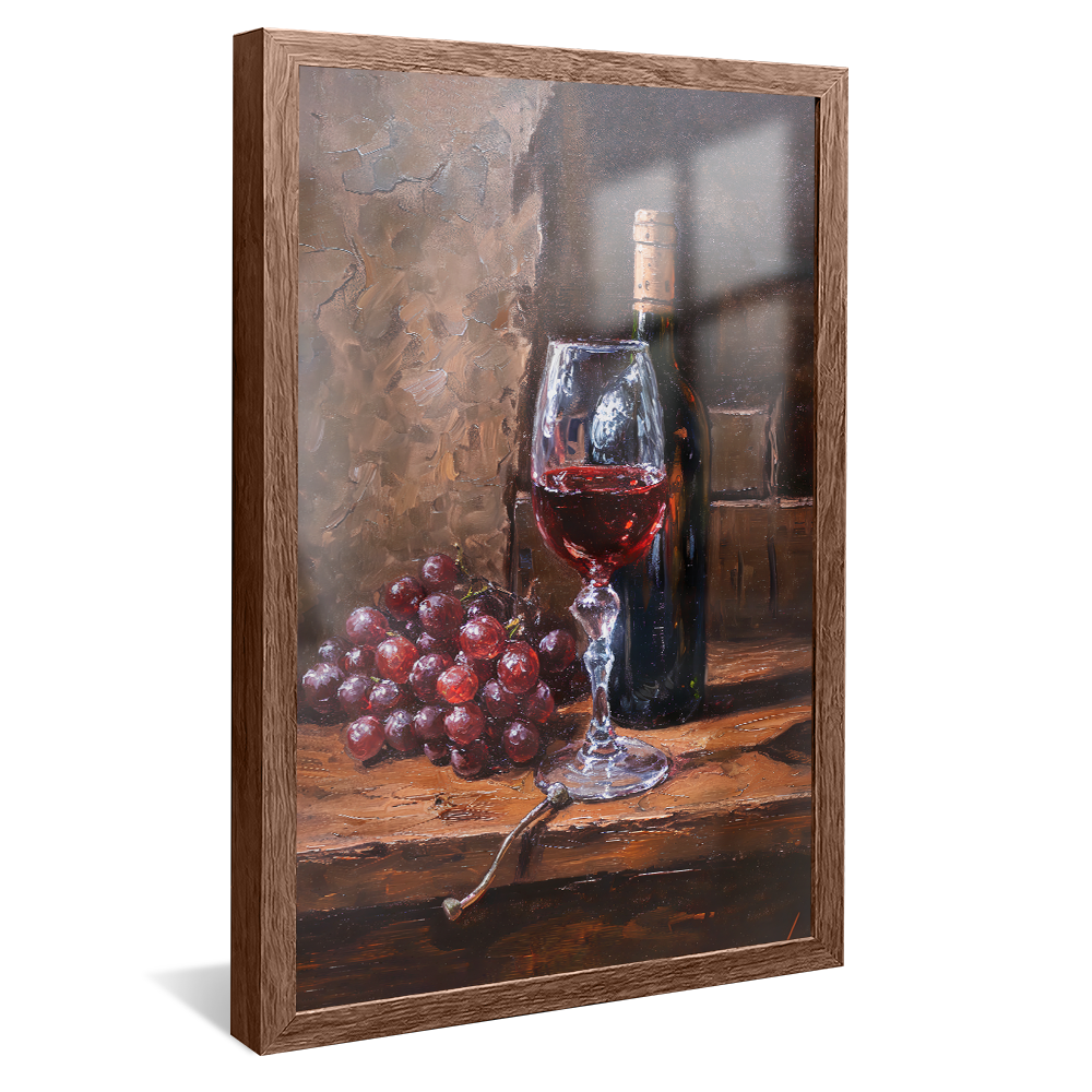 Oil Painting Wine and Glass V1214 Canvas