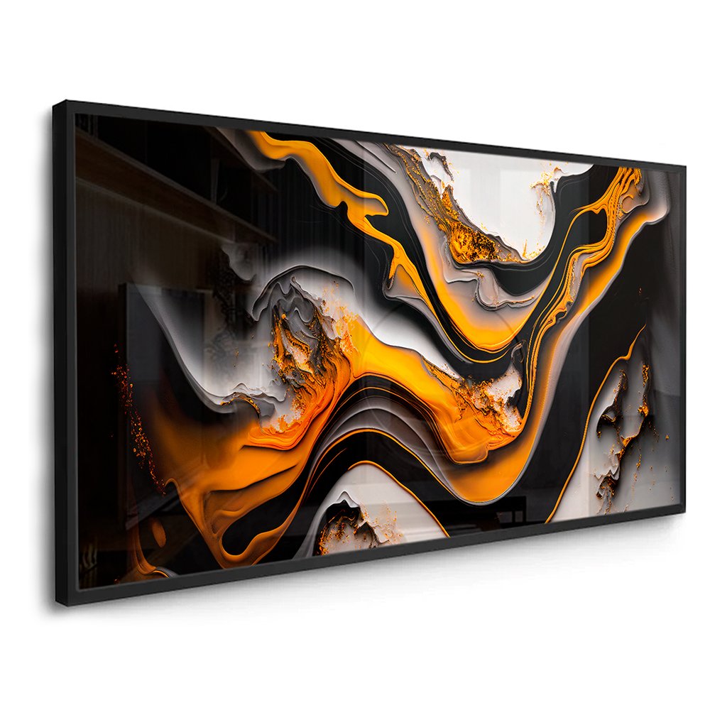 Orange Lava Abstract Canvas