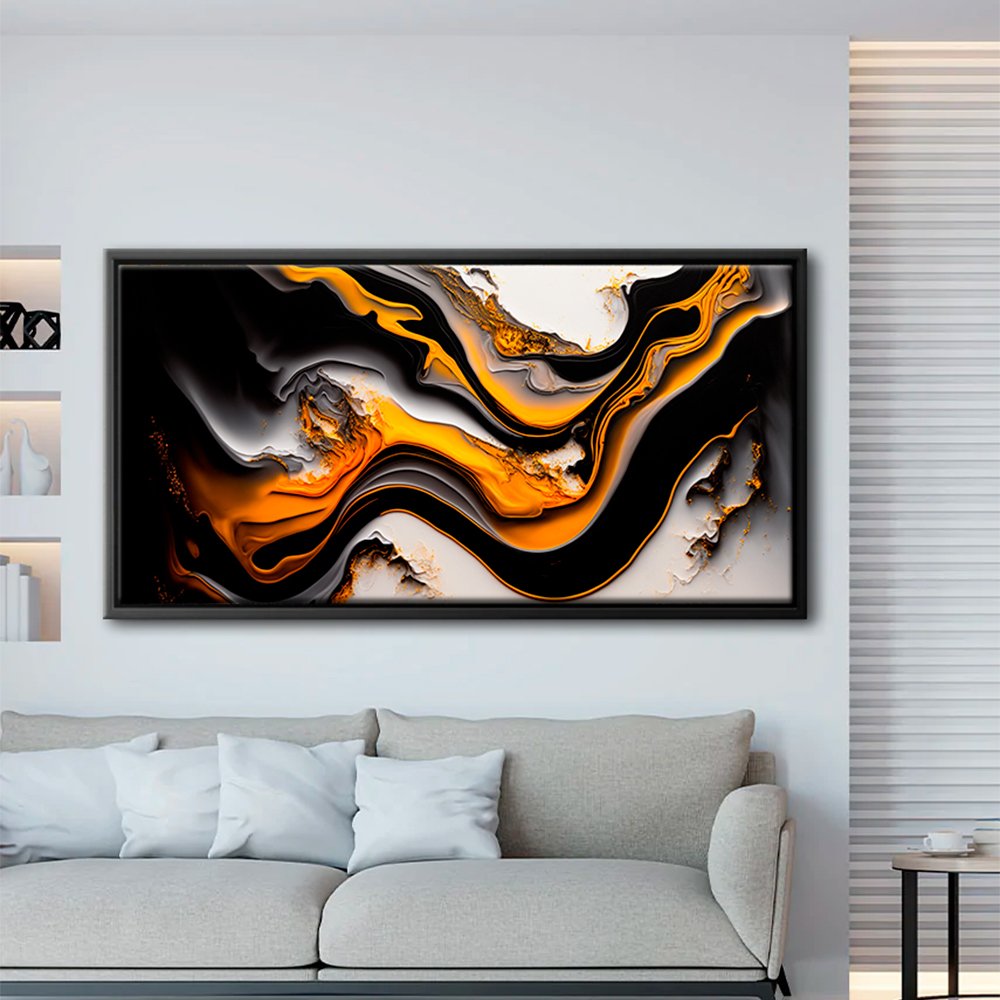 Orange Lava Abstract Canvas