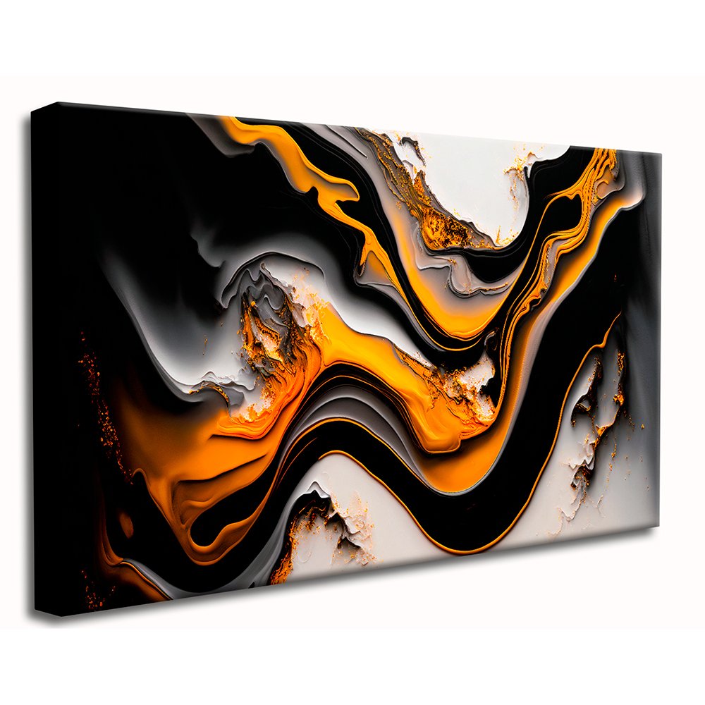 Orange Lava Abstract Canvas