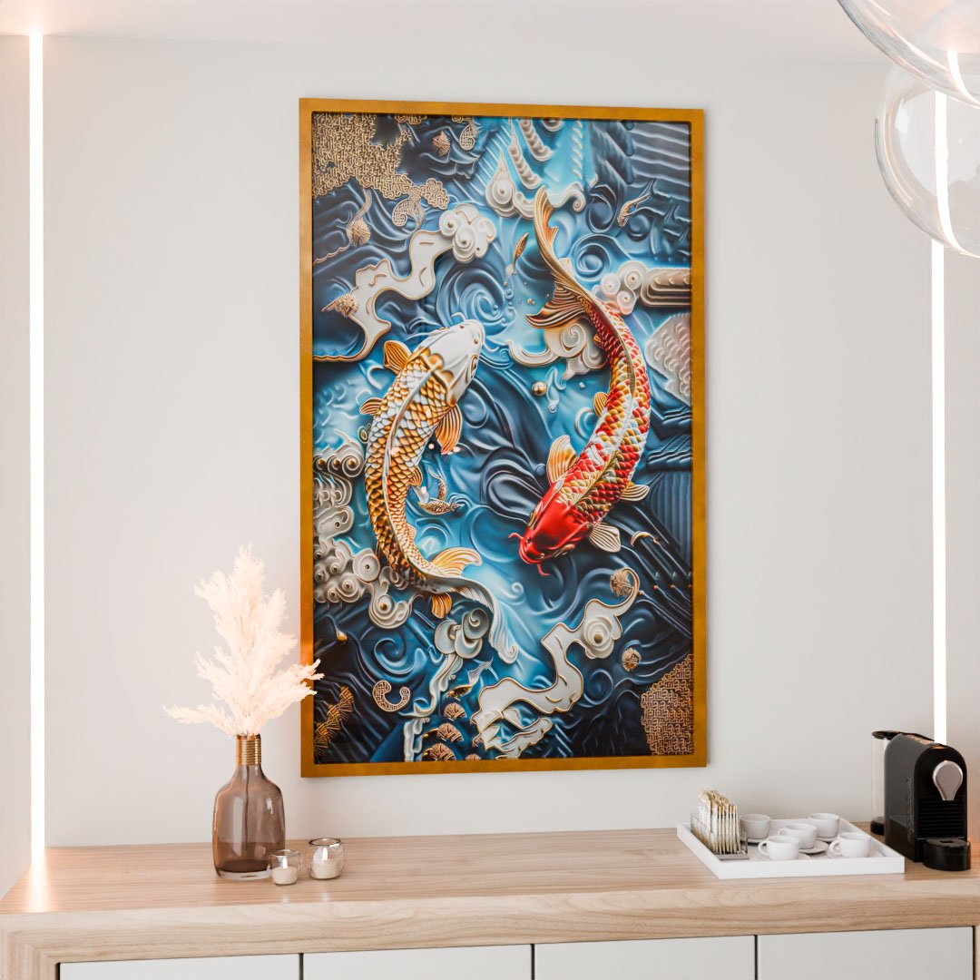 Ornamented Koi Fish Canvas