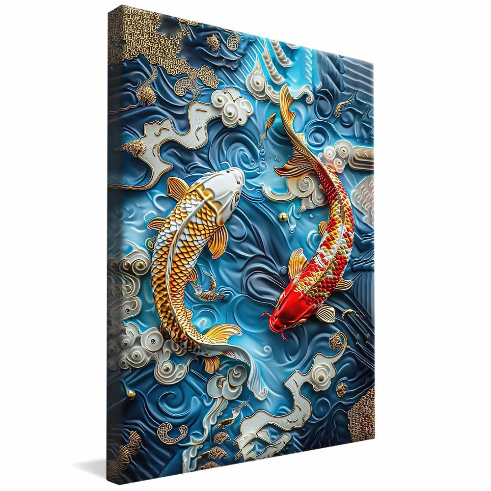 Ornamented Koi Fish Canvas