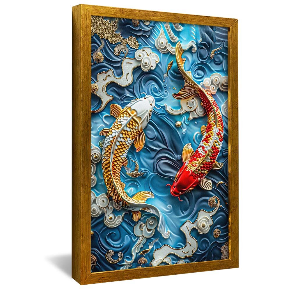 Ornamented Koi Fish Canvas