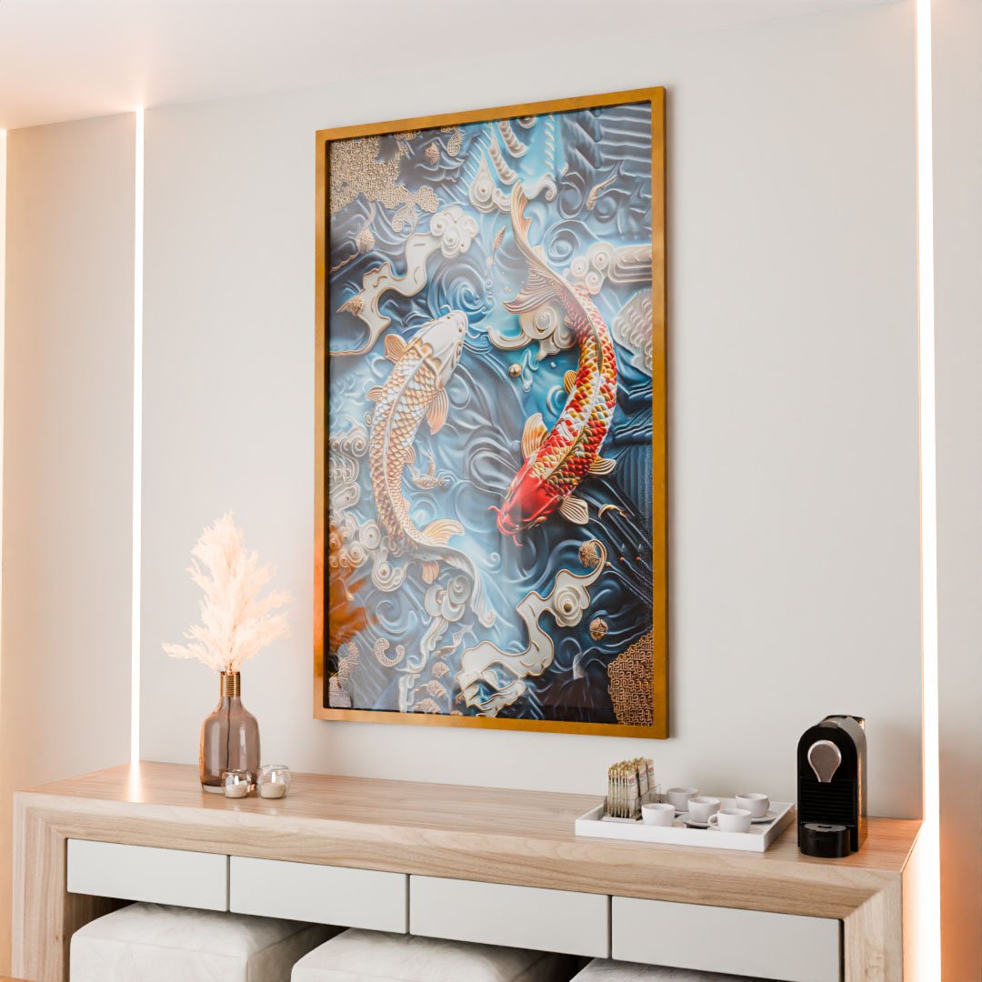 Ornamented Koi Fish Canvas