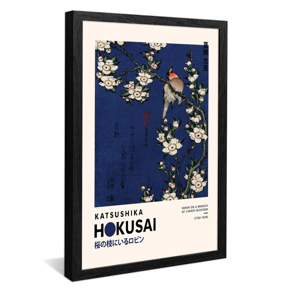 Katsushika Hokusai Robin On A Branch Of Cherry Blossom V2394 Canvas