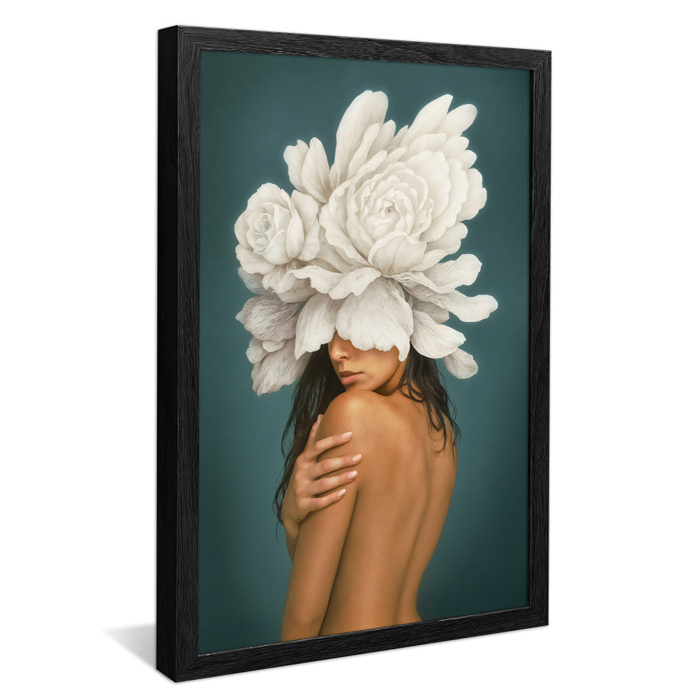 Woman and White Flowers V2461 Canvas