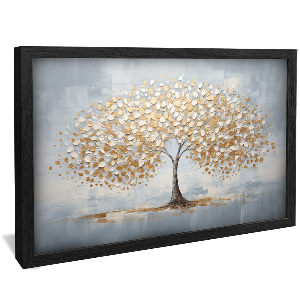 Paint Drips Golden Tree V776 Canvas