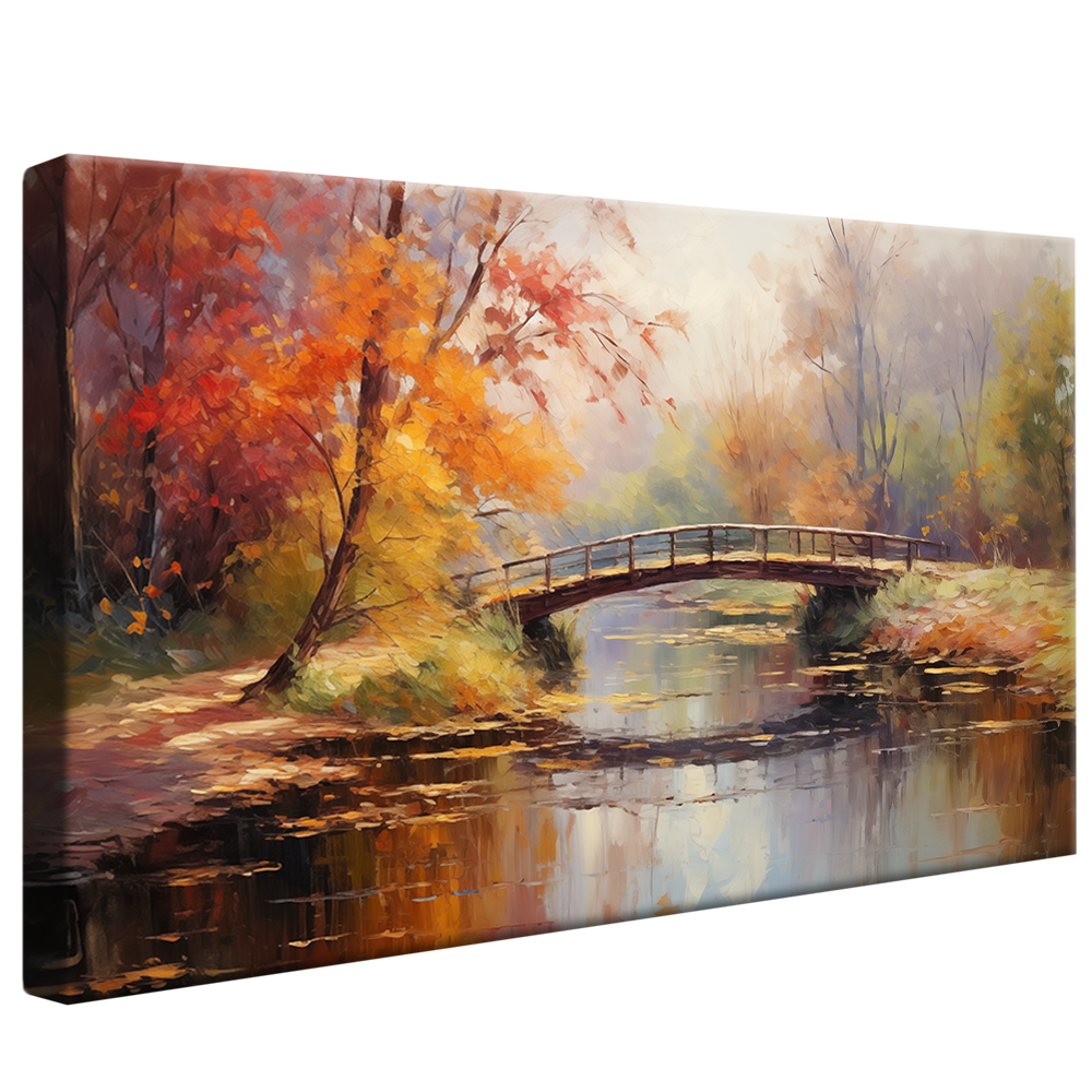 Painting Bridge over the River V932 Canvas