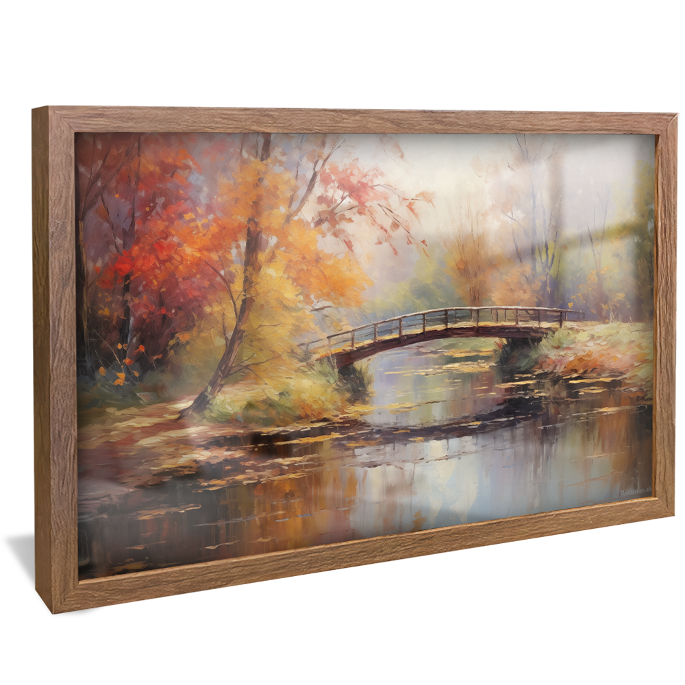 Painting Bridge over the River V932 Canvas