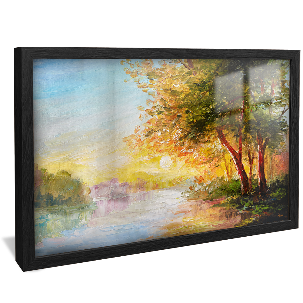 Painting Landscape Lake and Tree V894 Canvas