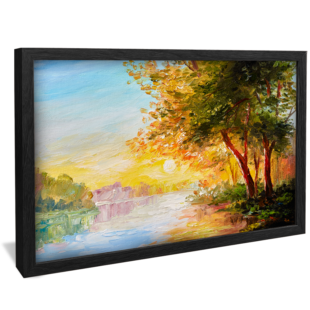 Painting Landscape Lake and Tree V894 Canvas