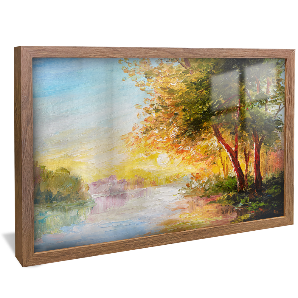 Painting Landscape Lake and Tree V894 Canvas