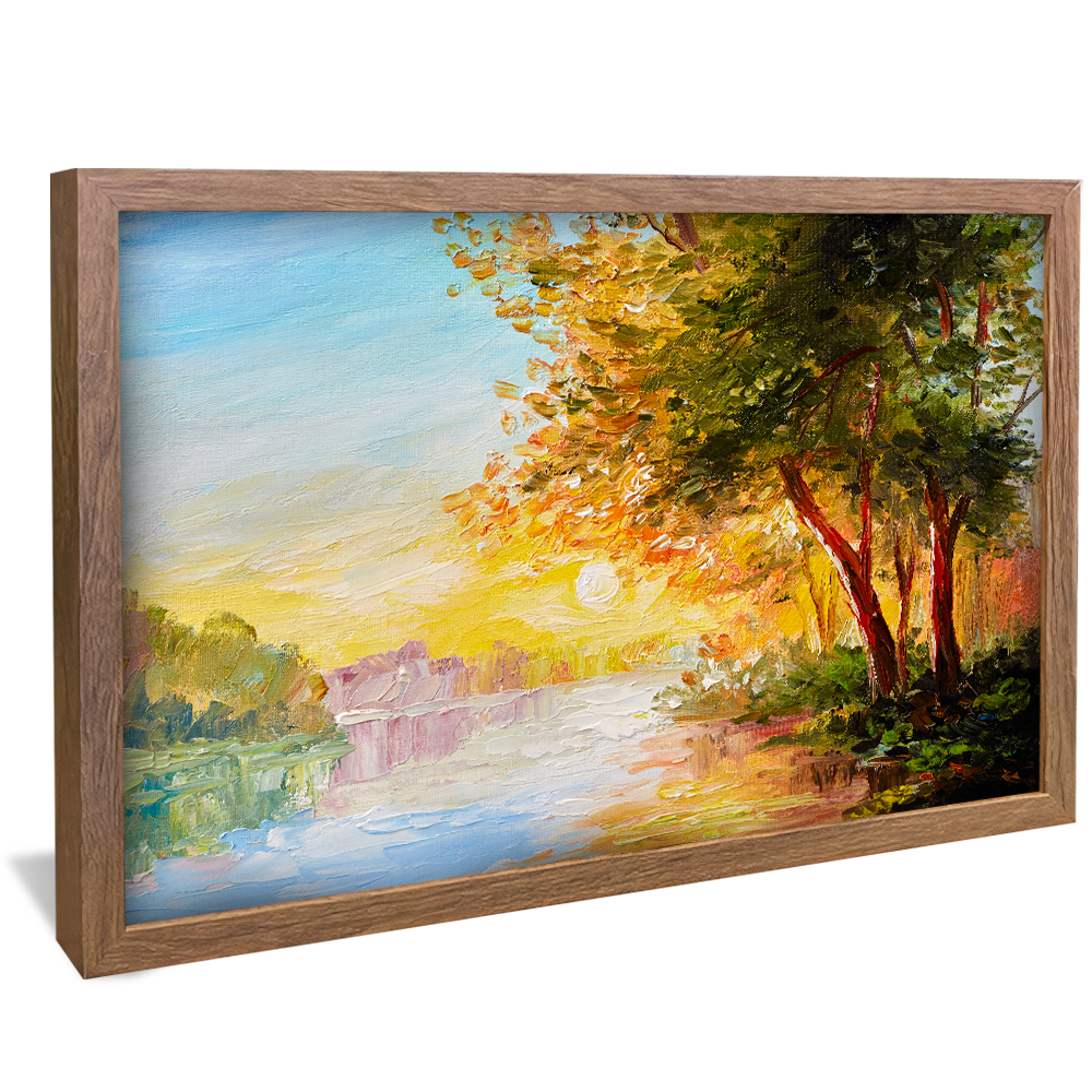 Painting Landscape Lake and Tree V894 Canvas