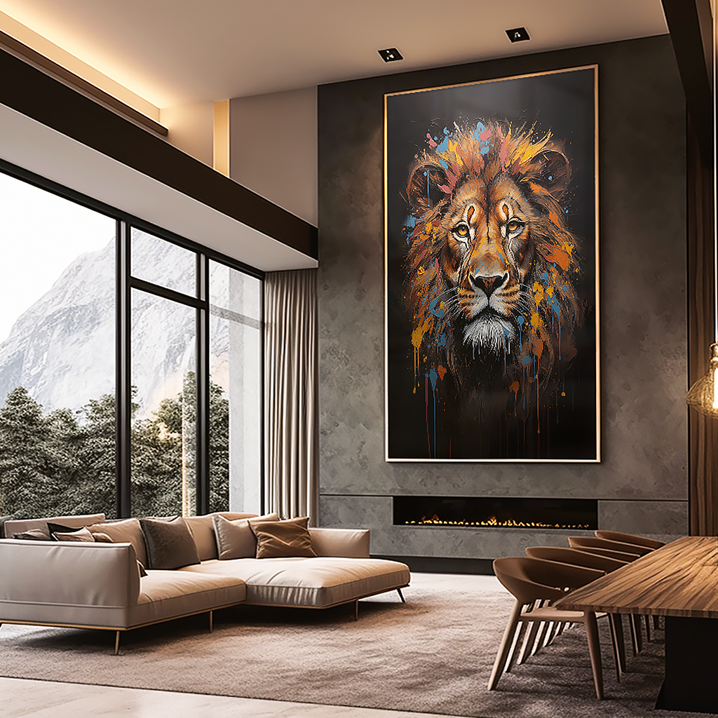 Painting Portrait Lion V819 Canvas