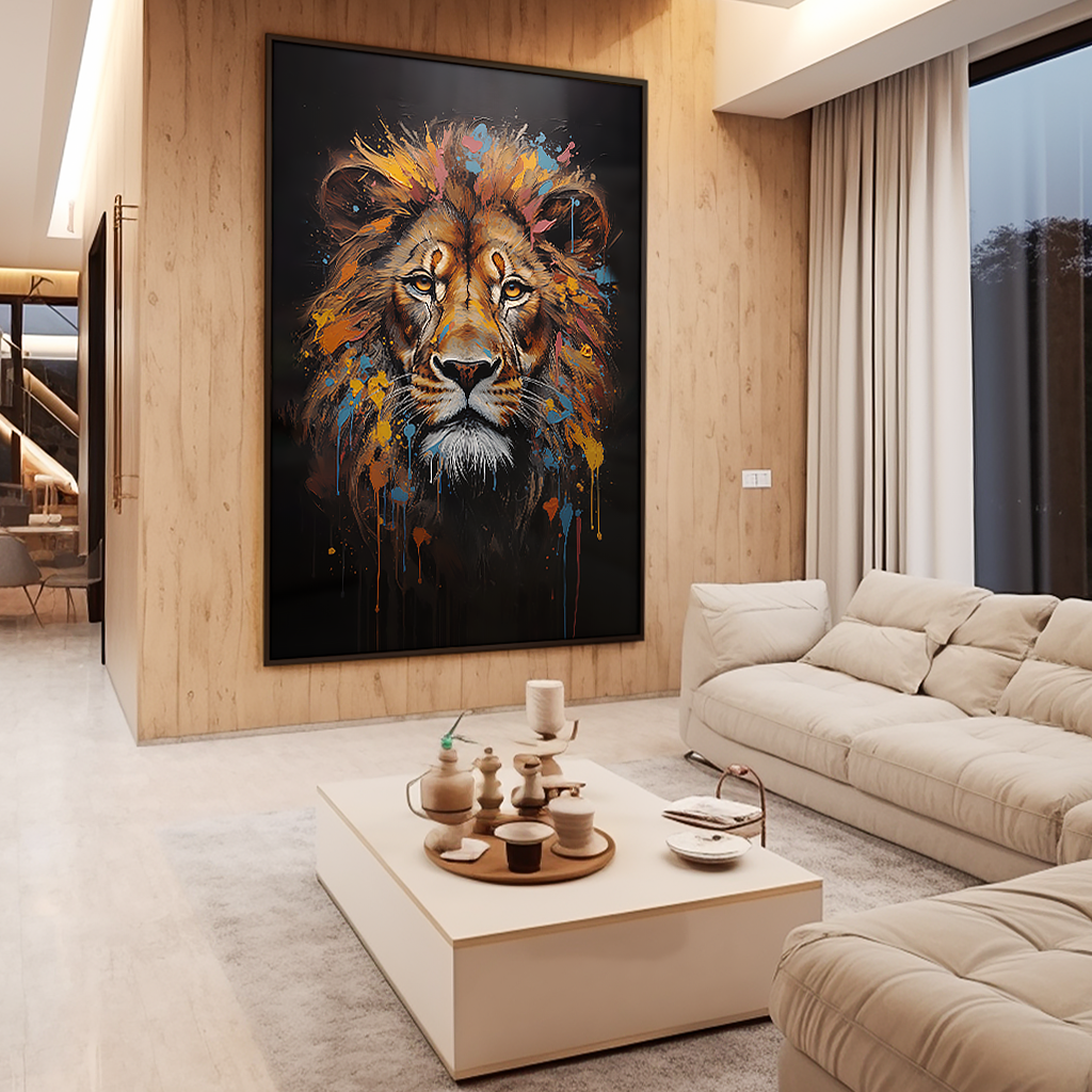 Painting Portrait Lion V819 Canvas