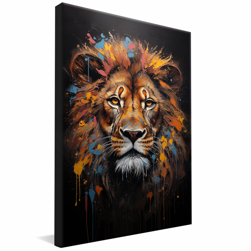 Painting Portrait Lion V819 Canvas