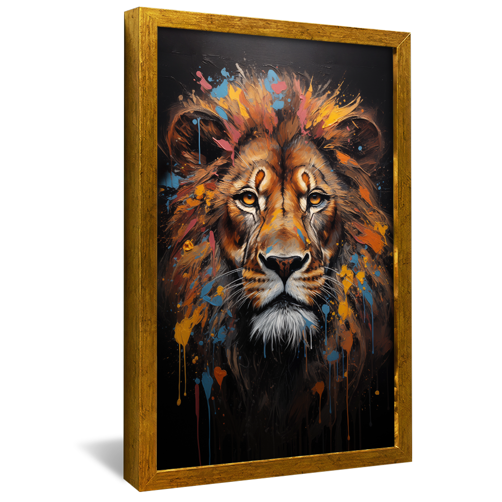 Painting Portrait Lion V819 Canvas