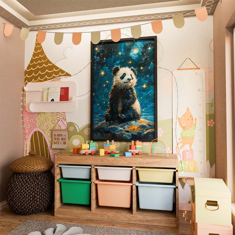 Panda in the Starry Sky V1605 Canvas