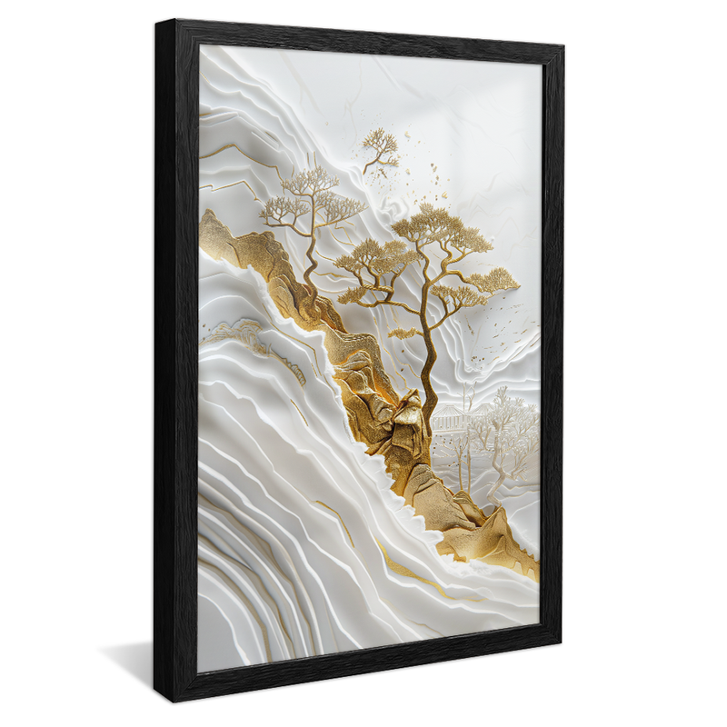 1 Piece Paper Art Golden Nascent Conceptual V1077 Canvas