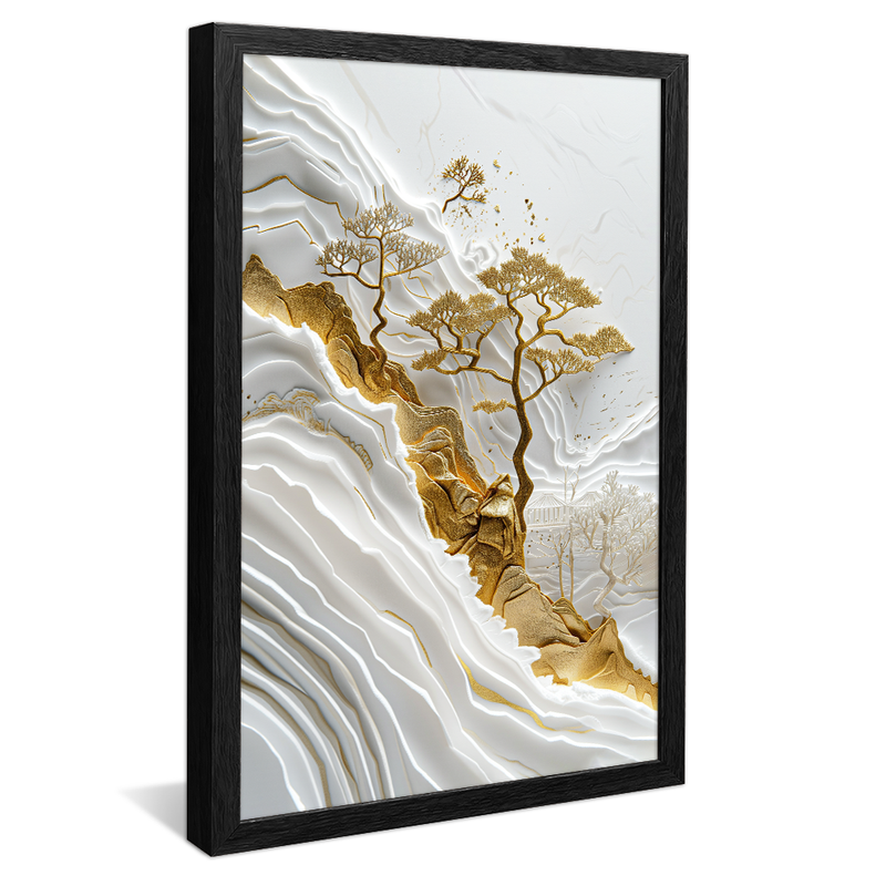 1 Piece Paper Art Golden Nascent Conceptual V1077 Canvas