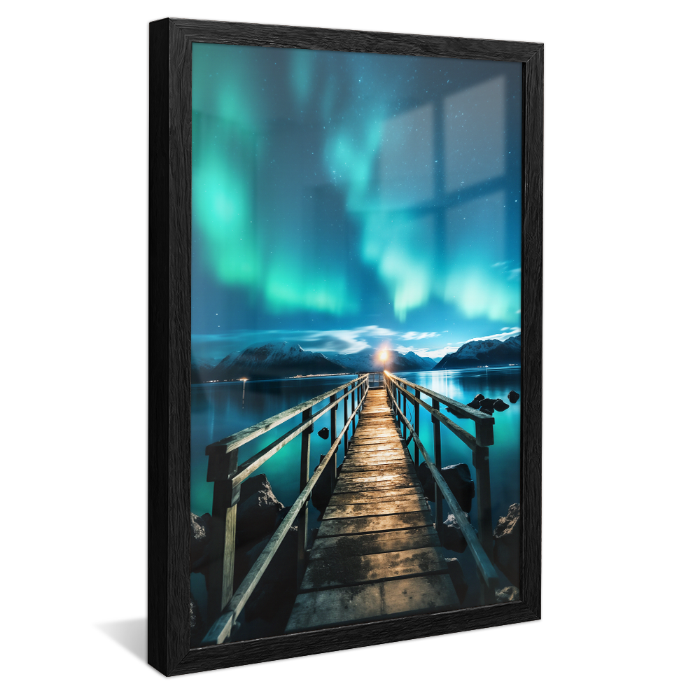 Pier and Northern Lights Canvas